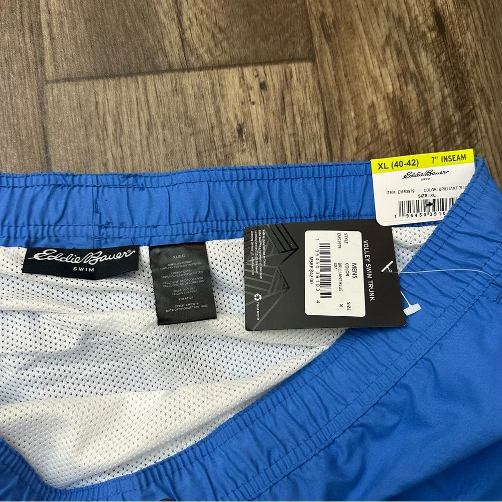 Eddie Bauer Swim Beach Elastic Waist Shorts Trunk Men’s Size XL Blue